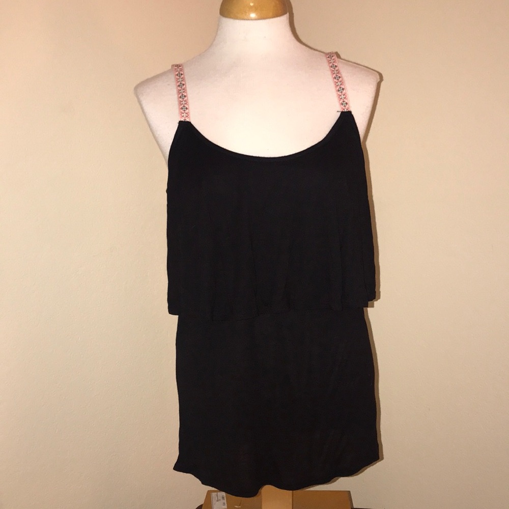 Black Top with Accent Straps